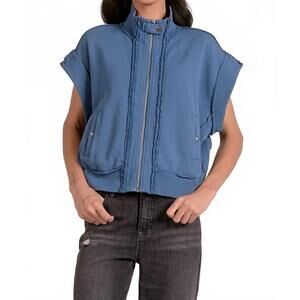 NEW ELAN zippered capsleeve vest in blue